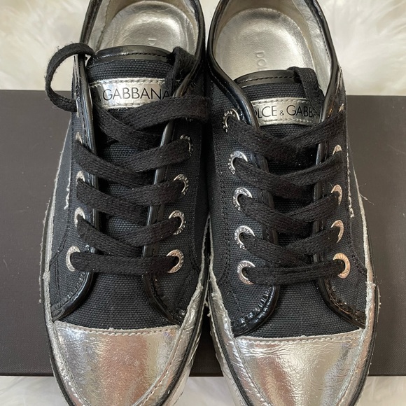 DOLCE & GABBANA GYM black and silver Sneakers Sz 6.5 - Picture 2 of 11
